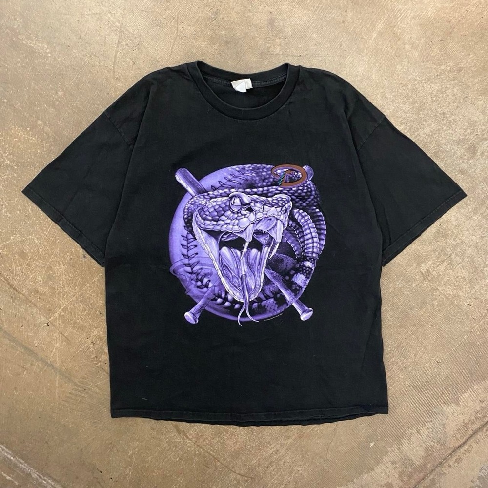 Vintage Arizona Diamondbacks Purple Snake MLB Baseball T-Shirt Size XL